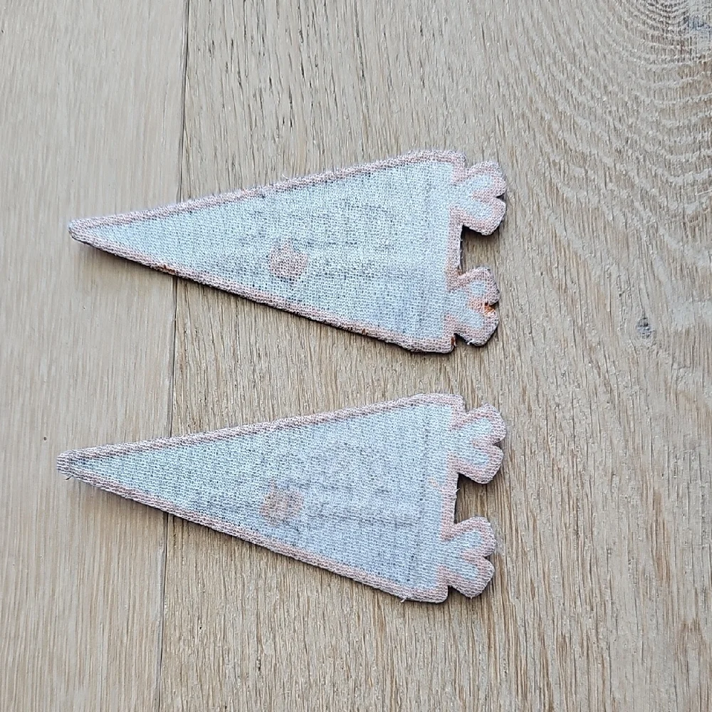 Black and Orange Kids Pennant Patches Set of 2